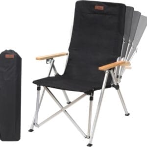 Folding Camping Chair Portable Chairs for Adults Adjustable High Back Outdoor Comfortable Chair with Storage Bag