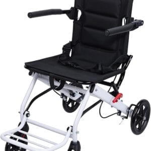Ultra Lightweight Folding Travel Wheelchair – Only 16lbs, Portable Transport Chair for Adults and Seniors, Compact Foldable Silla de Ruedas para Adultos with Carry Bag, Supports 180lbs