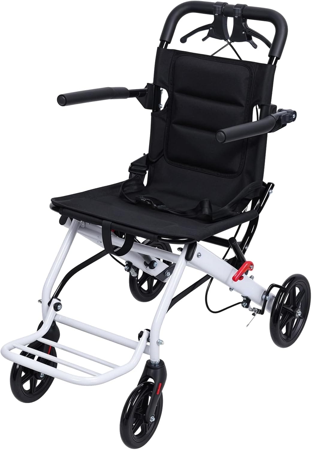 Ultra Lightweight Folding Travel Wheelchair – Only 16lbs, Portable Transport Chair for Adults and Seniors, Compact Foldable Silla de Ruedas para Adultos with Carry Bag, Supports 180lbs