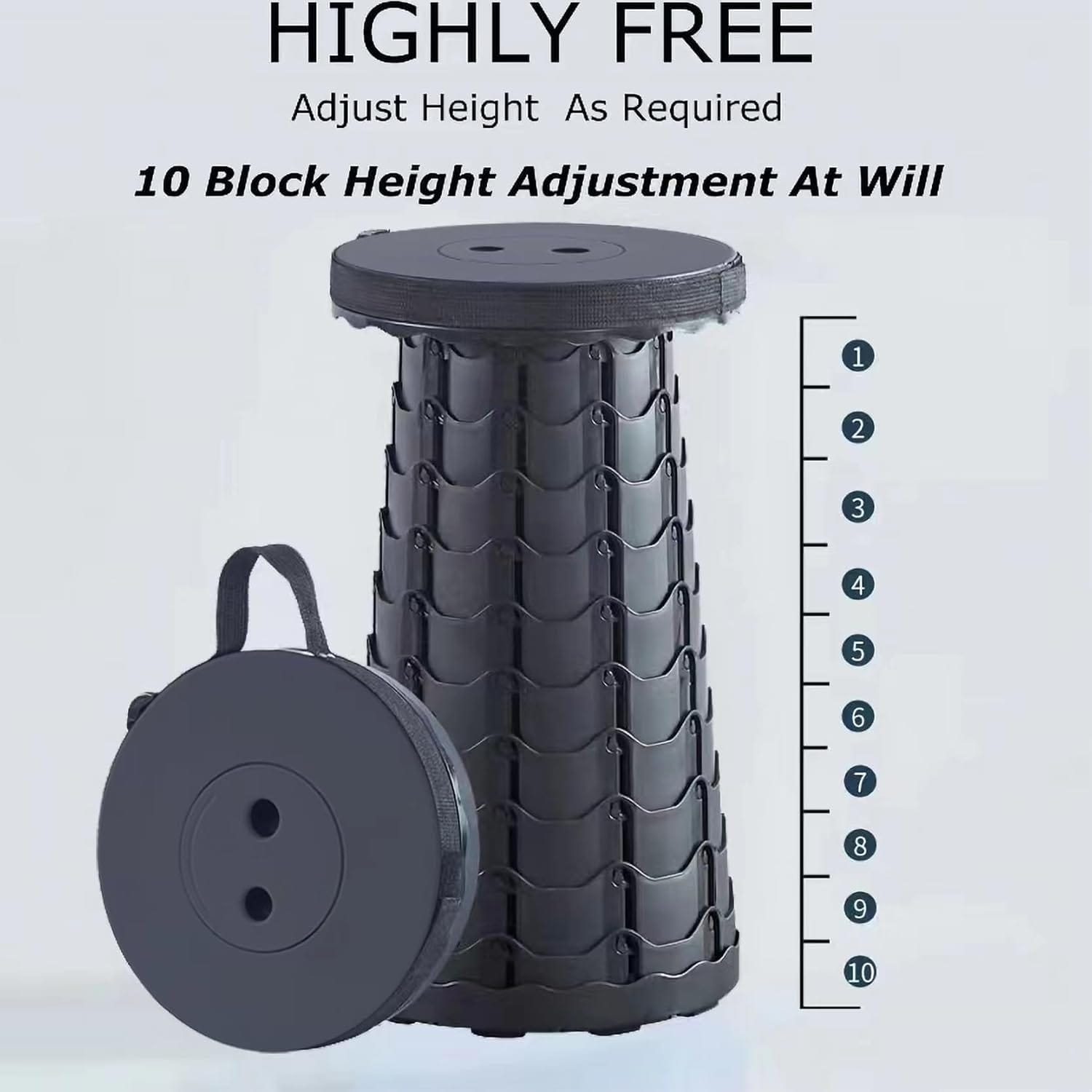 Upgraded Portable Folding Stool, Camping Retractable Seat for Adults Outdoor, Travel, Barbecue, Fishing, Waiting in Line Lightweight Chair 2023 Second Generation - Image 7