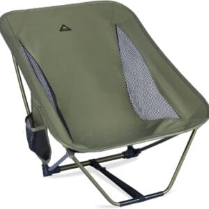iClimb Low Ultralight Compact Camping Folding Chair with Side Pocket and Carry Bag