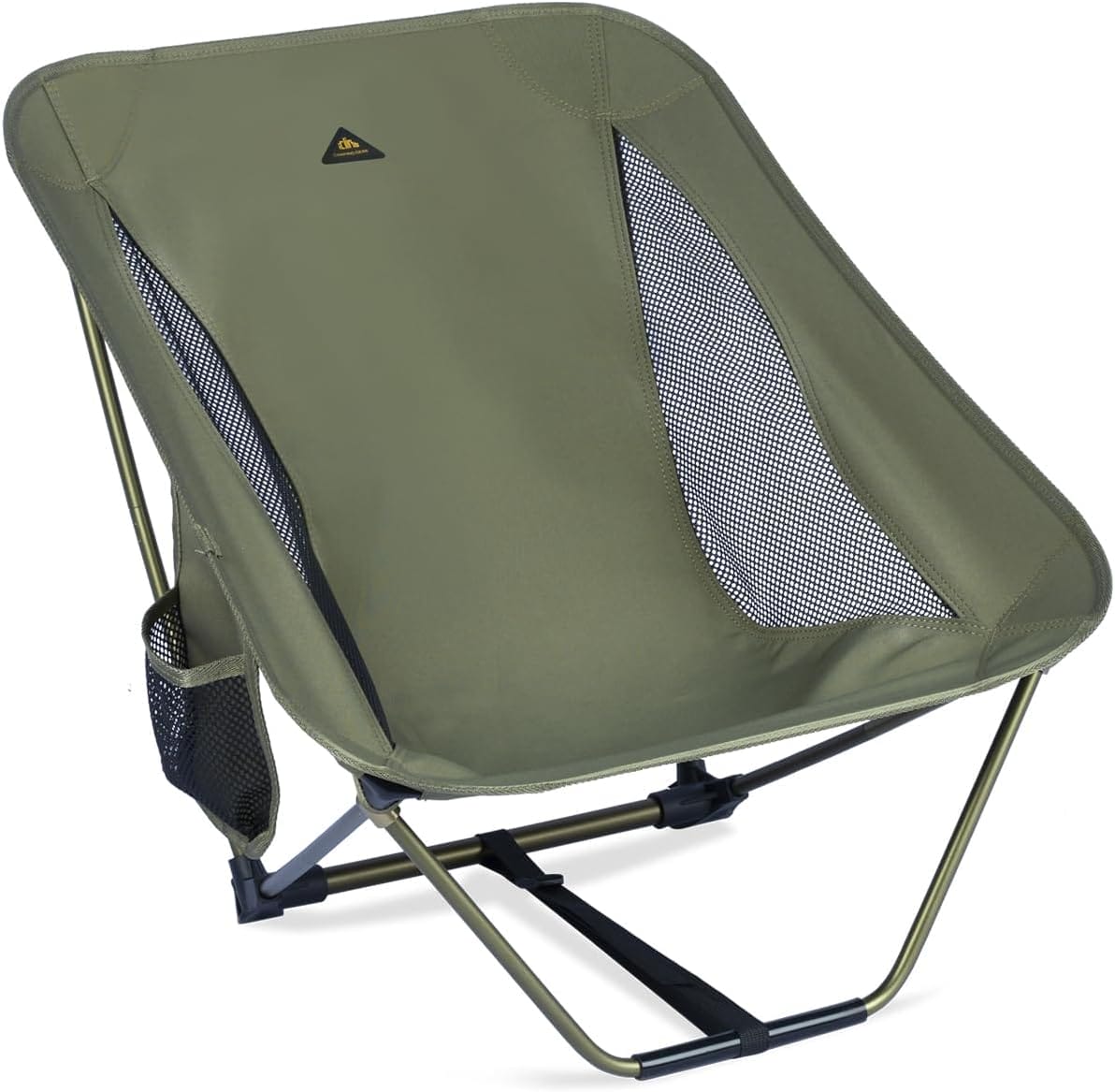 iClimb Low Ultralight Compact Camping Folding Chair with Side Pocket and Carry Bag