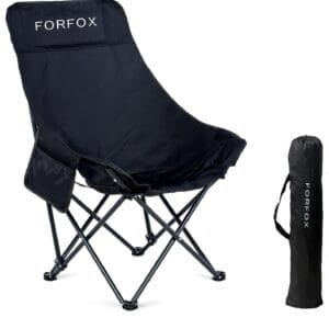 Portable Folding Camping Chair with High Back Upholstered Side Pocket Headrest Oversized Lightweight Lawn Chair Outdoor Chair for Outdoor Camping, Beach, Leisure, Travel, Tailgate, Adults