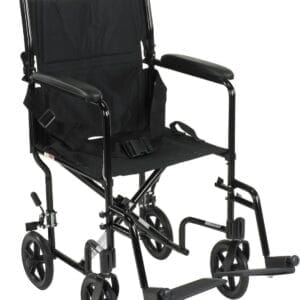 McKesson Transport Chair - Lightweight, Foldable Mobility Aid for Adults - Black, 300 lbs Weight Capacity, 1 Count