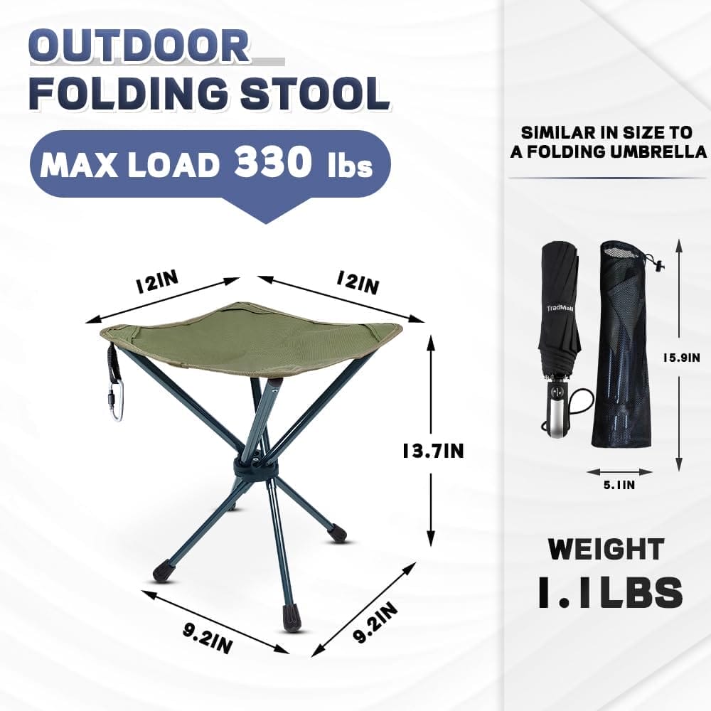 Lightweight Camping Stool 7075 Aluminum Small Folding Camping Portable Chair with Carry Bag Retractable Backpacking Stool for Travel Camping Hiking Fishing Garden Work Picnic BBQ Outdoor - Image 2
