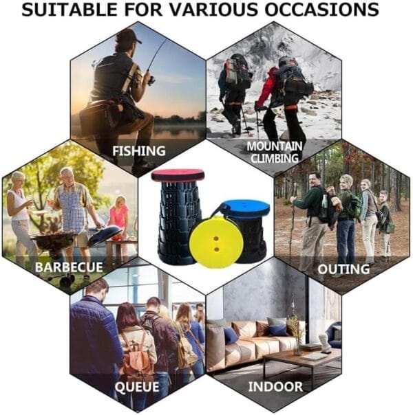Upgraded Folding Camp Chair and Stool - Portable, Collapsible Seat or Foot Rest for Outdoor Fishing, Hiking, Gardening, Travel, BBQ - Max 400lbs (Black) - Image 4