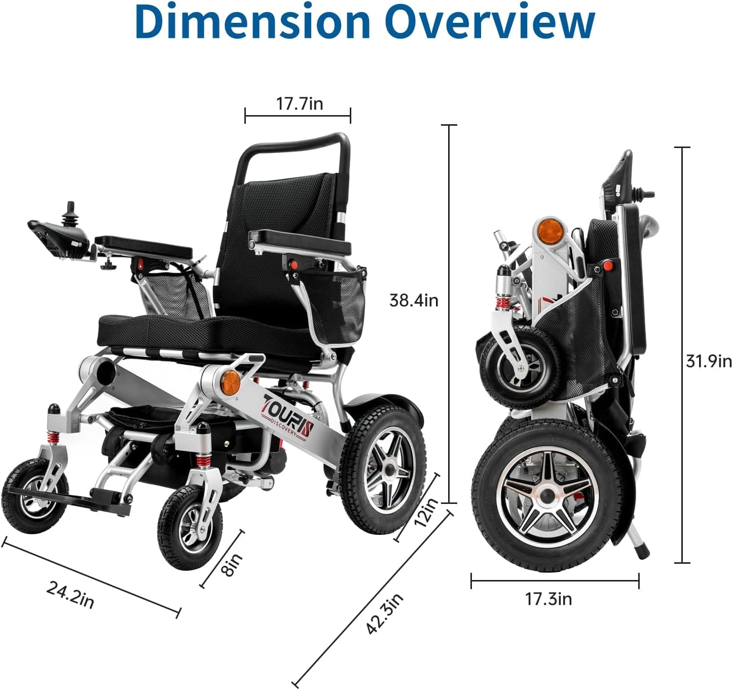 18 Miles Long Travel Range Corse Motility 2025 Upgrade Compact Electric Wheelchair for Adults - Lightweight 60lbs, Foldable Motorized Power Chair for Seniors, 600W Motors, All-Terrain Capability - Image 7
