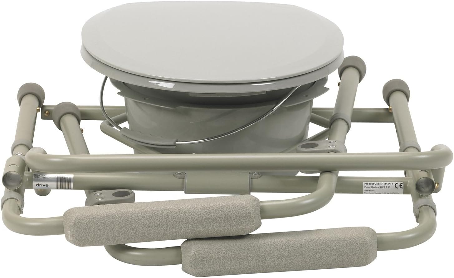 HEALTHLINE Bedside Commode for Seniors - Folding Commode Chair for Toilet with Arms - 3 in 1 Commode Chair Over Toilet Seat with Lid, Splash Guard & Arms