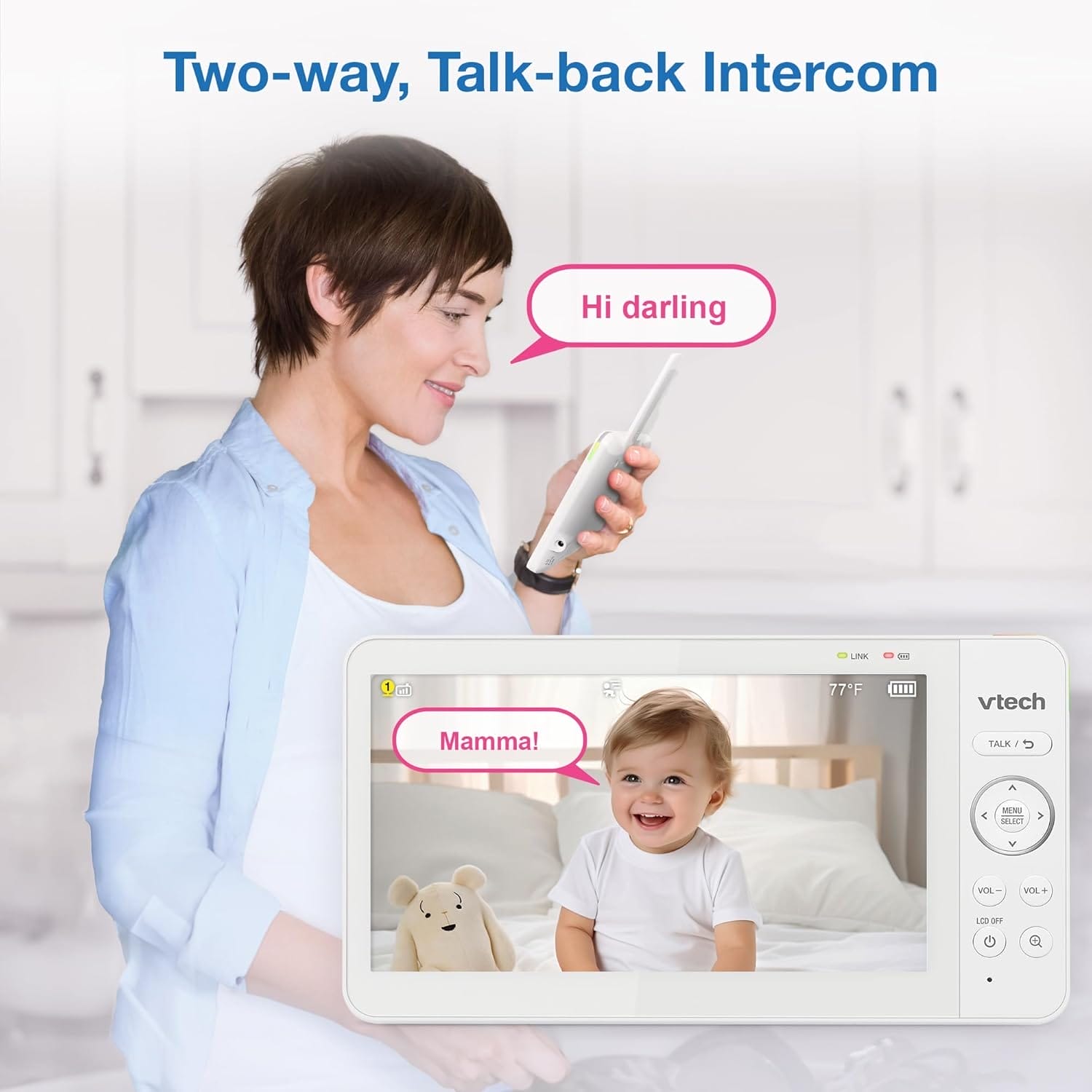 VTech [2025 Upgrade] Baby Monitor with 7" IPS Screen, Pan Tilt Zoom Camera, No WiFi Video Baby Monitor with Camera and Audio, Multi-Color Night Light, 2-Way Talk, Lullabies, Advanced HQ Max - Image 10