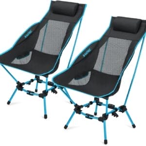G4Free Folding Camp Chair High Back Lightweight Camping Chair with Removable Pillow, Side Pocket & Carry Bag, Compact & Heavy Duty 385lbs for Outdoor Hiking Backpacking Beach Picnic Travel