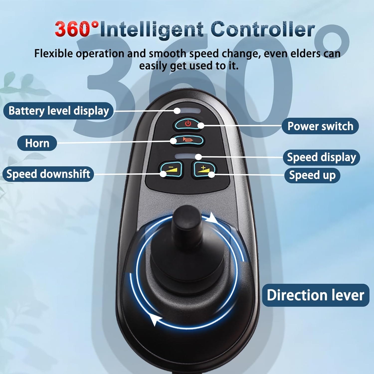 YIHAO Electric Wheelchairs for Adults, Portable Lightweight Foldable Power Wheelchairs, Weighs Only 36 lbs, Detachable Battery, Travel Motorized Wheelchair for Seniors, Airline Approved - Image 5