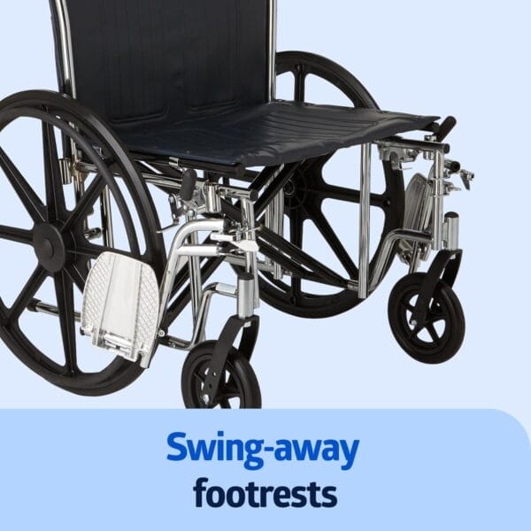 Medline Excel Extra-Wide Bariatric Wheelchair For Adults and Seniors with 24" Wide Seat, Supports up to 500 lbs - Image 4