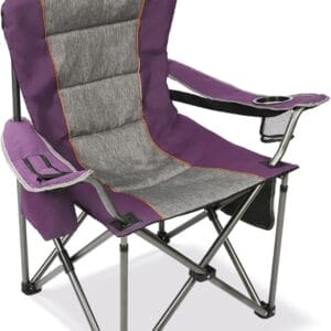 Camping Chairs for Adults,High Back Folding Camp Chair with Cup Holder and Cooler Bag,Heavy Duty Outdoor Lawn Chairs,Perfect for Camping,Hiking,Picnics,and Beach Trips,Purple