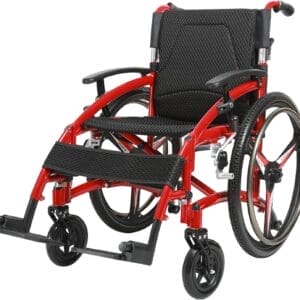 Wheelchair Elderly Wheelchair Folding Travel Wheelchair Reclining backrest Transport Chair with Anti Tipping Small Wheel, 17in Seat, Weighs 33lbs Wheelchair Portable Folding Lightweight Wheelchair