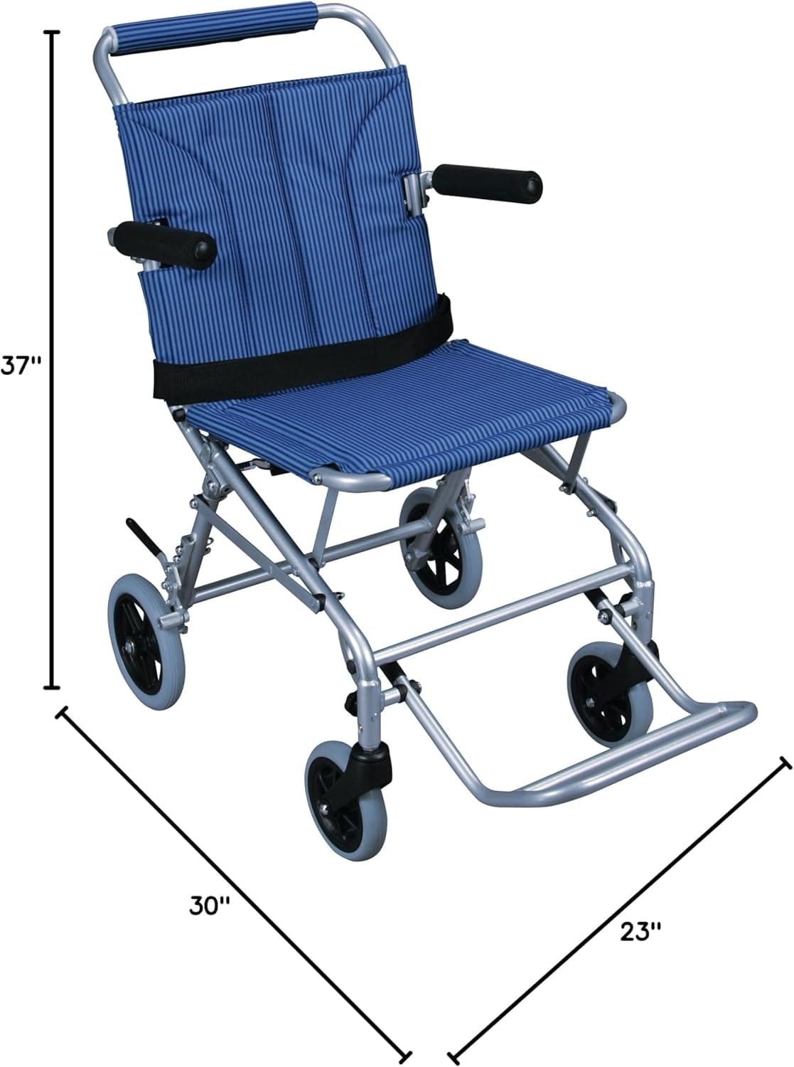 Drive Medical Lightweight Folding Transport Wheelchair With Carry Bag & Flip-Backs Arms - Image 4