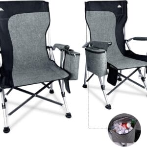 Ablazer 2 Pack Camping Chairs for Adults, Portable Hunting Chair Supports 350lbs, Oversized Heavy Duty Folding Chair for Camping Padded Seat Outdoor Lawn Folding Chair with Side Pockets