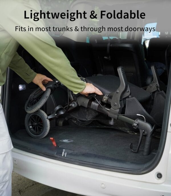 Rollator-Walkers-for-Seniors-with-Seat, Walker Wheelchair Combo, Transport-Wheelchair-Lightweight-Foldable, Adult Walkers All Terrain, 2 in 1 Rolling Walker Chair with Brakes & Pouch-2024 New - Image 8