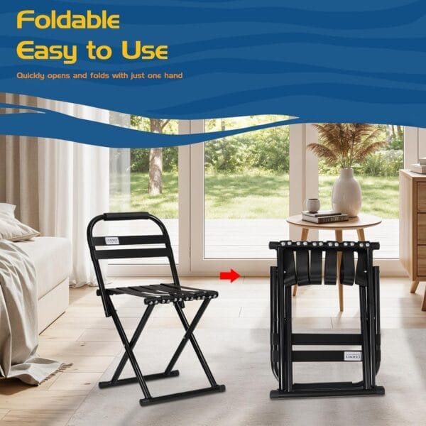 Camping Chair, Folding Stool - Portable Collapsible Chairs, Camp Chair for Lawn, Patio, Fishing, Camping, and Garden Use (Y50 1PCS) - Image 4