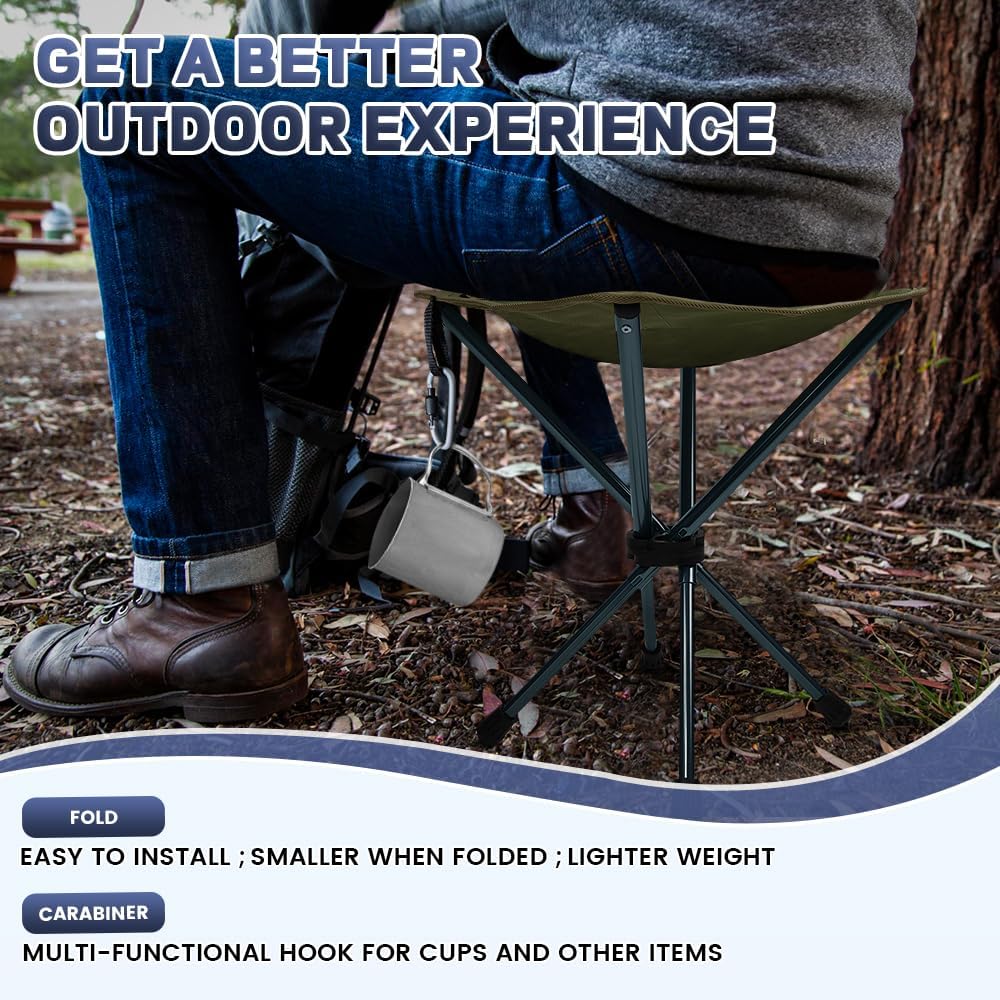 Lightweight Camping Stool 7075 Aluminum Small Folding Camping Portable Chair with Carry Bag Retractable Backpacking Stool for Travel Camping Hiking Fishing Garden Work Picnic BBQ Outdoor - Image 6