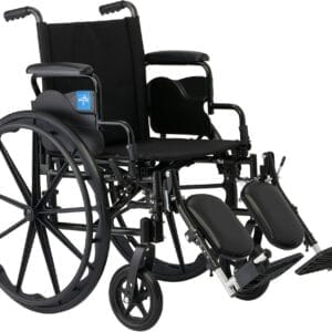 Medline Lightweight Wheelchair for Adults With Swing-Back, Desk-Length Arms, Elevating Leg Rests; 16"W x 16"D Seat