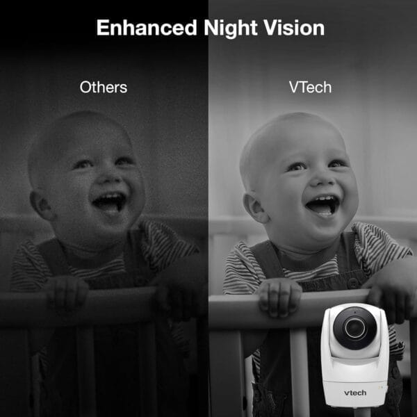 VTech Upgraded Smart WiFi Baby Monitor VM901, 5-inch 720p Display, 1080p Camera, HD NightVision, Fully Remote Pan Tilt Zoom, 2-Way Talk, Free Smart Phone App, Works with iOS, Android - Image 8