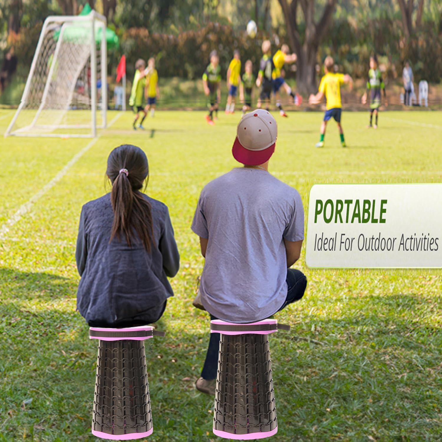 ALEVMOOM 2025 Upgraded XXL Collapsible Stool with Cushion 19.7",1000lbs Max Weight,Wider & Taller Pop Up Seat, Heavy Duty Portable Retractable Folding Chair or Travel Foot Rest for Camping & Outdoors - Image 9