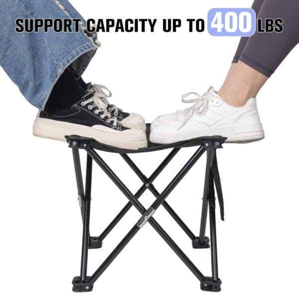 KABOER 2 Pack Folding Camping Stool Portable Outdoor Camping Chair for Fishing BBQ Hiking Gardening and Beach,Travel with Carry Bag(Black) - Image 5