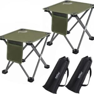 Roptat 2 Pack Camping Stool,Portable Folding Compact Lightweight Stool Seat for Camping Fishing Hiking Gardening Outdoor Walking Backpacking Travelling and Beach with Carry Bag