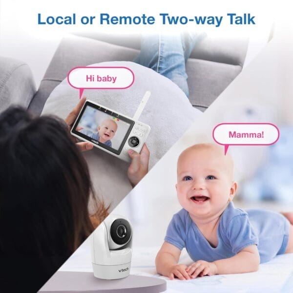 VTech Upgraded Smart WiFi Baby Monitor VM901, 5-inch 720p Display, 1080p Camera, HD NightVision, Fully Remote Pan Tilt Zoom, 2-Way Talk, Free Smart Phone App, Works with iOS, Android - Image 10