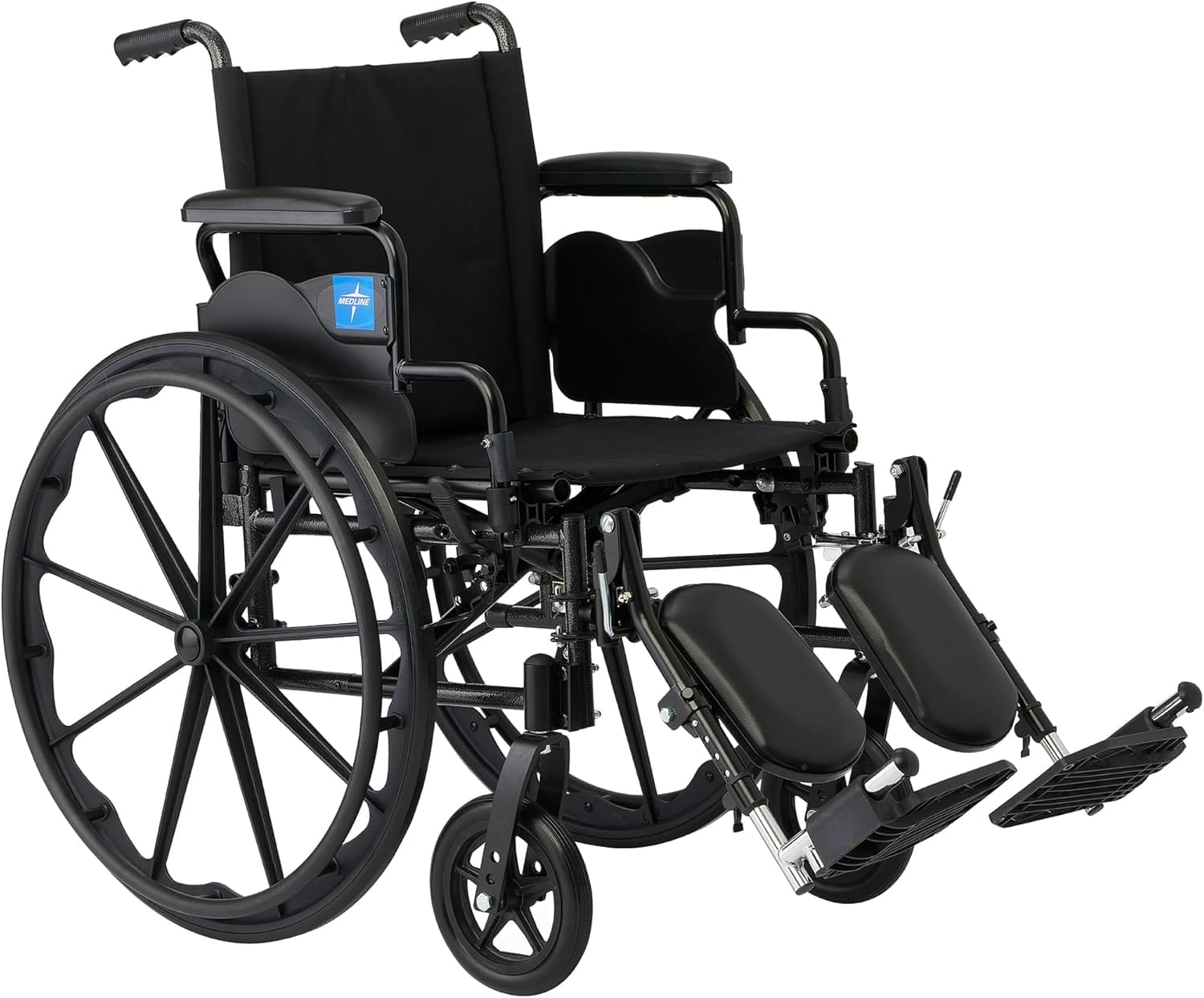 Medline Lightweight Wheelchair for Adults With Swing-Back, Desk-Length Arms, Elevating Leg Rests; 20" x 16"D Seat