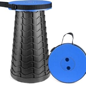 Hesanzol Portable Telescoping Stool, Retractable Folding Stool for Camping Garden Fishing Hiking Travel BBQ, Adjustable Collapsible Stools Max Load 400lbs