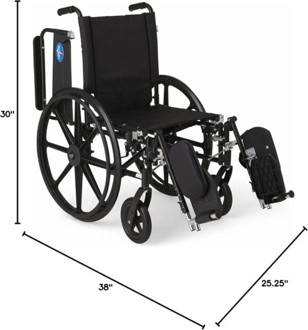 Medline Premium UltraLightweight Wheelchair with FullLength FlipBack Arms and Elevating Leg Rests for Extra Comfort 18” Seat, No, 1 Count - Image 9