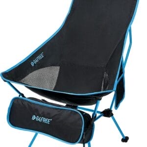 G4Free Lightweight Portable High Back Camp Chair, Folding Chair Lawn Chair Heavy Duty 330lbs with Headrest & Pocket for Outdoor Camp Travel Beach Hiking