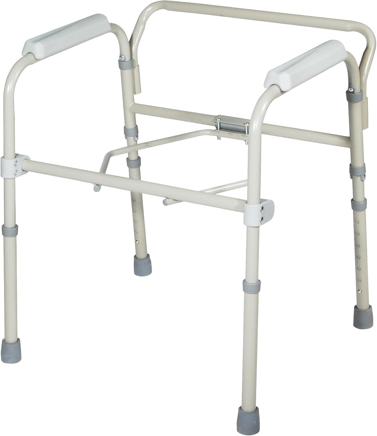 HEALTHLINE Bedside Commode for Seniors - Folding Commode Chair for Toilet with Arms - 3 in 1 Commode Chair Over Toilet Seat with Lid, Splash Guard & Arms - Image 4