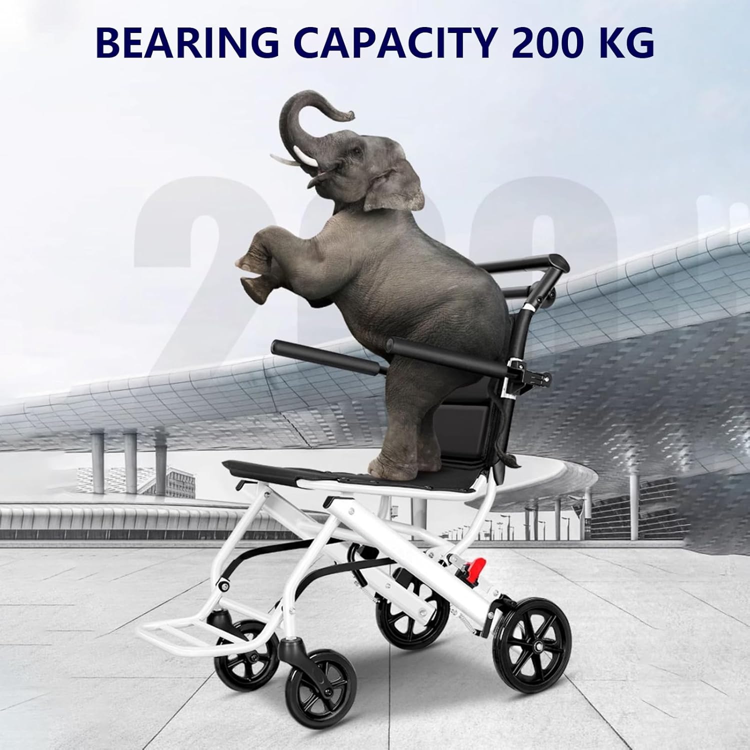 Ultra Lightweight Folding Travel Wheelchair – Only 16lbs, Portable Transport Chair for Adults and Seniors, Compact Foldable Silla de Ruedas para Adultos with Carry Bag, Supports 180lbs - Image 3