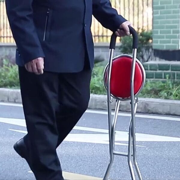 Travel Hiking Cane Chair Stool, Portable Folding Walking Stick with Seat for Elderly Men Women Seniors, Outdoor Mobility Aid, Holds 440 lbs - Image 5