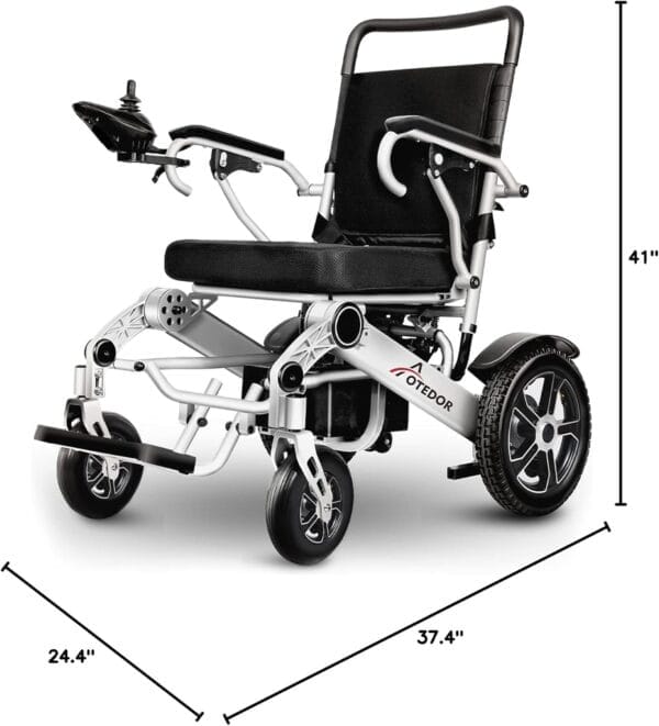 [2025 Upgrade] Aotedor 30 Miles Long Travel Range, Electric Wheelchair for Adults Power Wheelchairs Lightweight Foldable All Terrain Motorized Wheelchair for Seniors Compact Portable Airline Approved - Image 9