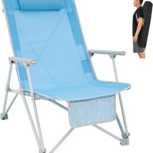#WEJOY Oversized Heavy Duty Beach Chair,Folding High Back Portable Camping Lawn Chairs for Adults with Armrest,Headrest,Pocket for Outdoor Camp Festival Sand Concert Travel Picnic BBQ Sport,265 LBS
