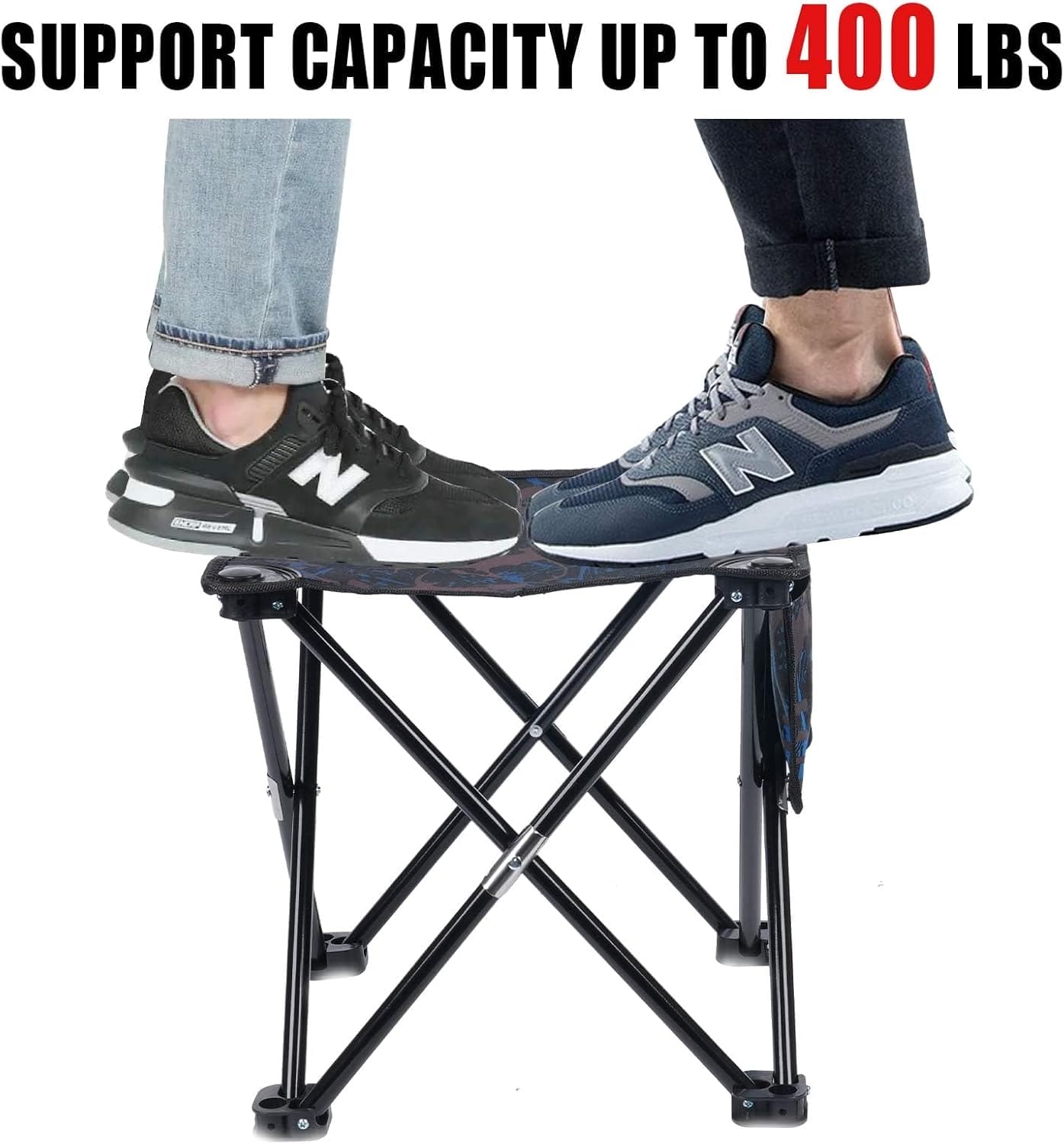 2 Pack Folding Portable Camping Stool for Adults, Lightweight Collapsible Stool for Outdoor Footrest Fishing Hiking Gardening and Beach with Carry Bag(400 LBS Capacity) - Image 5