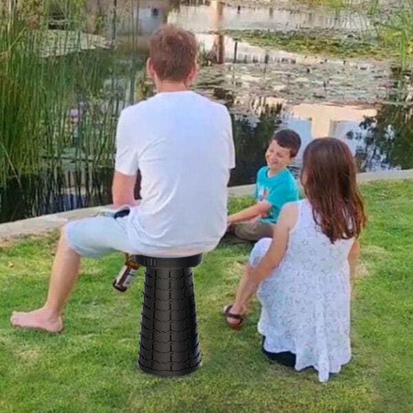 ALEVMOOM Collapsible Stool with Cushion, Portable Telescoping More Sturdy Load Capacity 200kg, Retractable Adjustable Camping Folding Stool for Outdoor Hiking BBQ Climb - Image 7