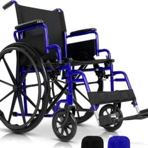 Vive Mobility Foldable Wheelchair for Adults - Portable Wheel Chair for Seniors - Folding Chair w/Wheels for Travel, All Terrain - Elderly & Disabled & Supports up to 250 lbs - Compact & Collapsible