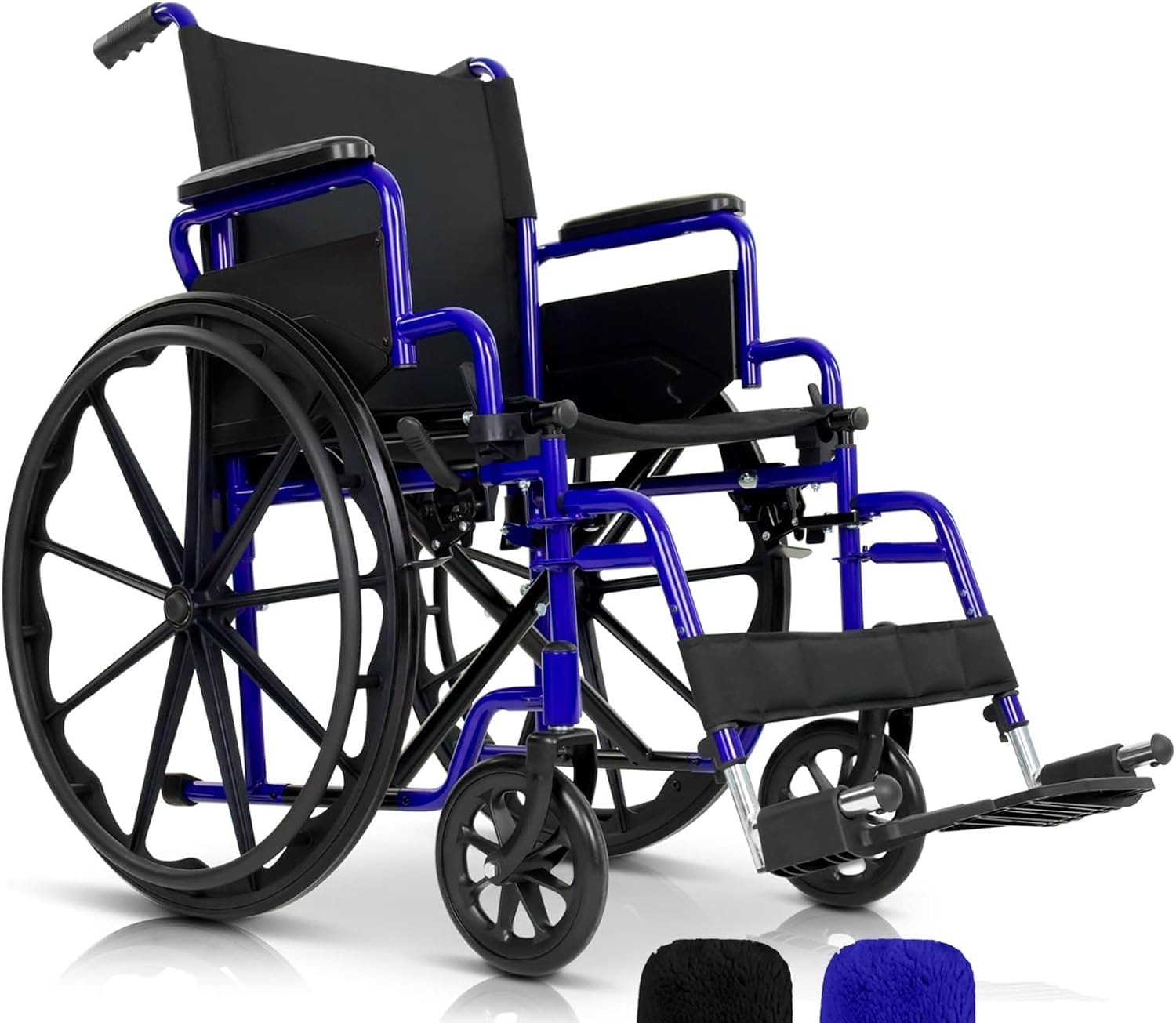 Vive Mobility Foldable Wheelchair for Adults - Portable Wheel Chair for Seniors - Folding Chair w/Wheels for Travel, All Terrain - Elderly & Disabled & Supports up to 250 lbs - Compact & Collapsible