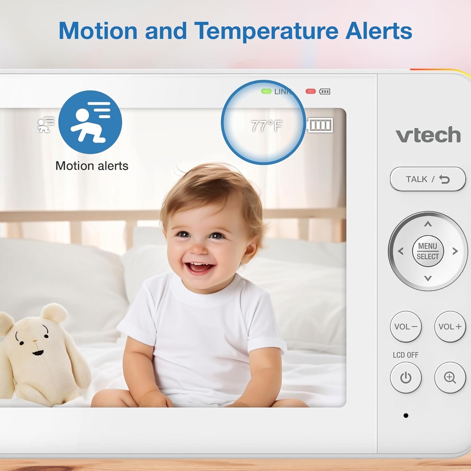 VTech [2025 Upgrade] Baby Monitor with 7" IPS Screen, Pan Tilt Zoom Camera, No WiFi Video Baby Monitor with Camera and Audio, Multi-Color Night Light, 2-Way Talk, Lullabies, Advanced HQ Max - Image 8