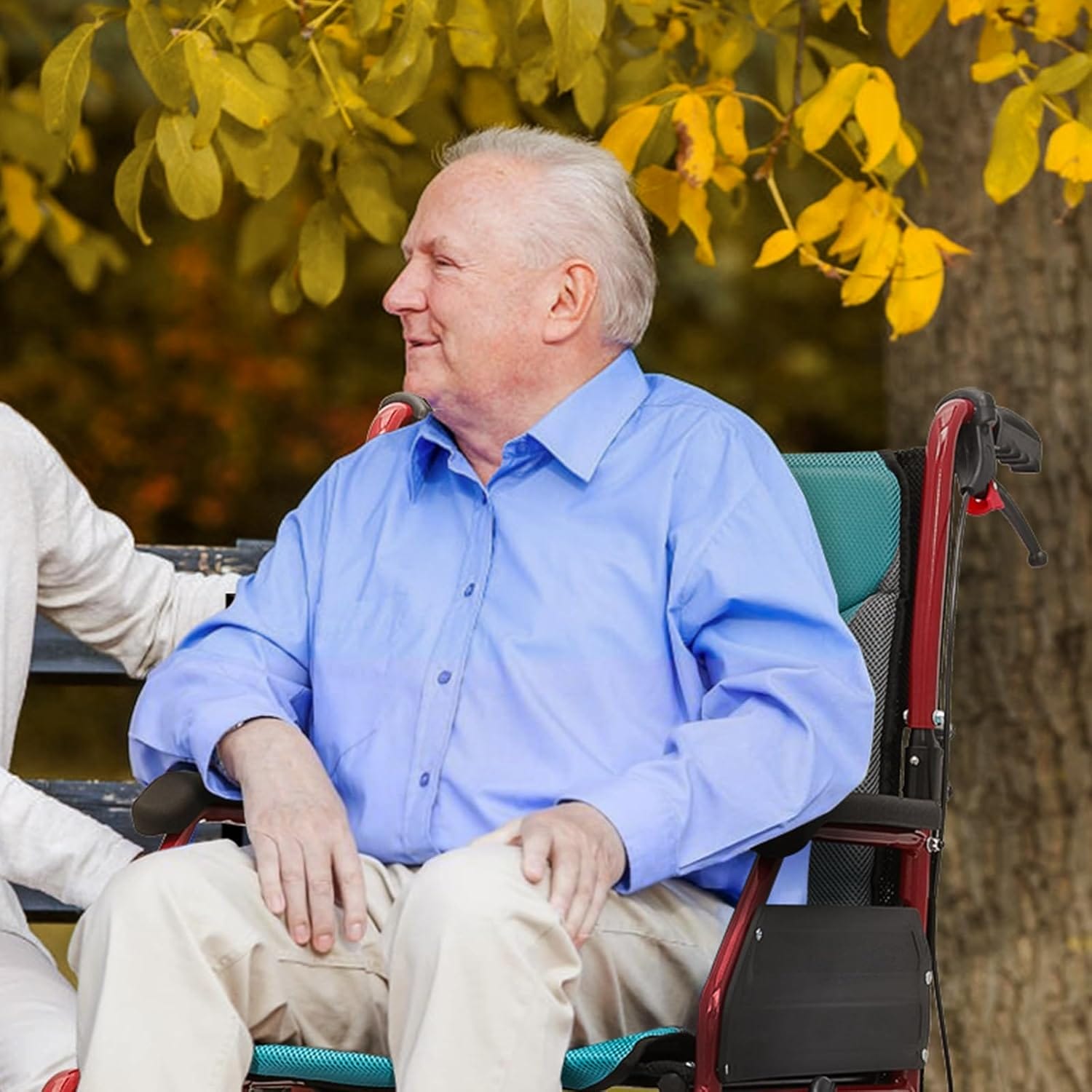 Folding Transport Wheelchair with Removable Cushion and Loop-Lock Handbrakes Wheel Chair for Adults, 17.5 inch Seat User-Friendly Lightweight Foldable Chair for Storage and Travel Use, 250lbs - Image 4