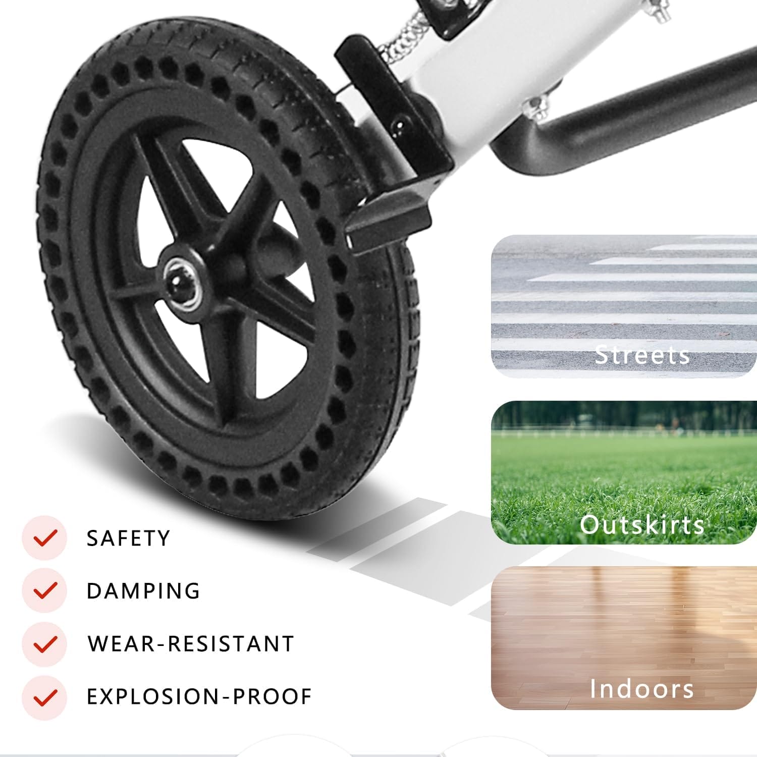 Ultra-Lightweight Portable Transport Wheelchair Foldable Travel Wheelchair Lightweight Foldable with Handbrake for Adults and Seniors（White） - Image 3