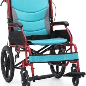 Folding Transport Wheelchair with Removable Cushion and Loop-Lock Handbrakes Wheel Chair for Adults, 17.5 inch Seat User-Friendly Lightweight Foldable Chair for Storage and Travel Use, 250lbs