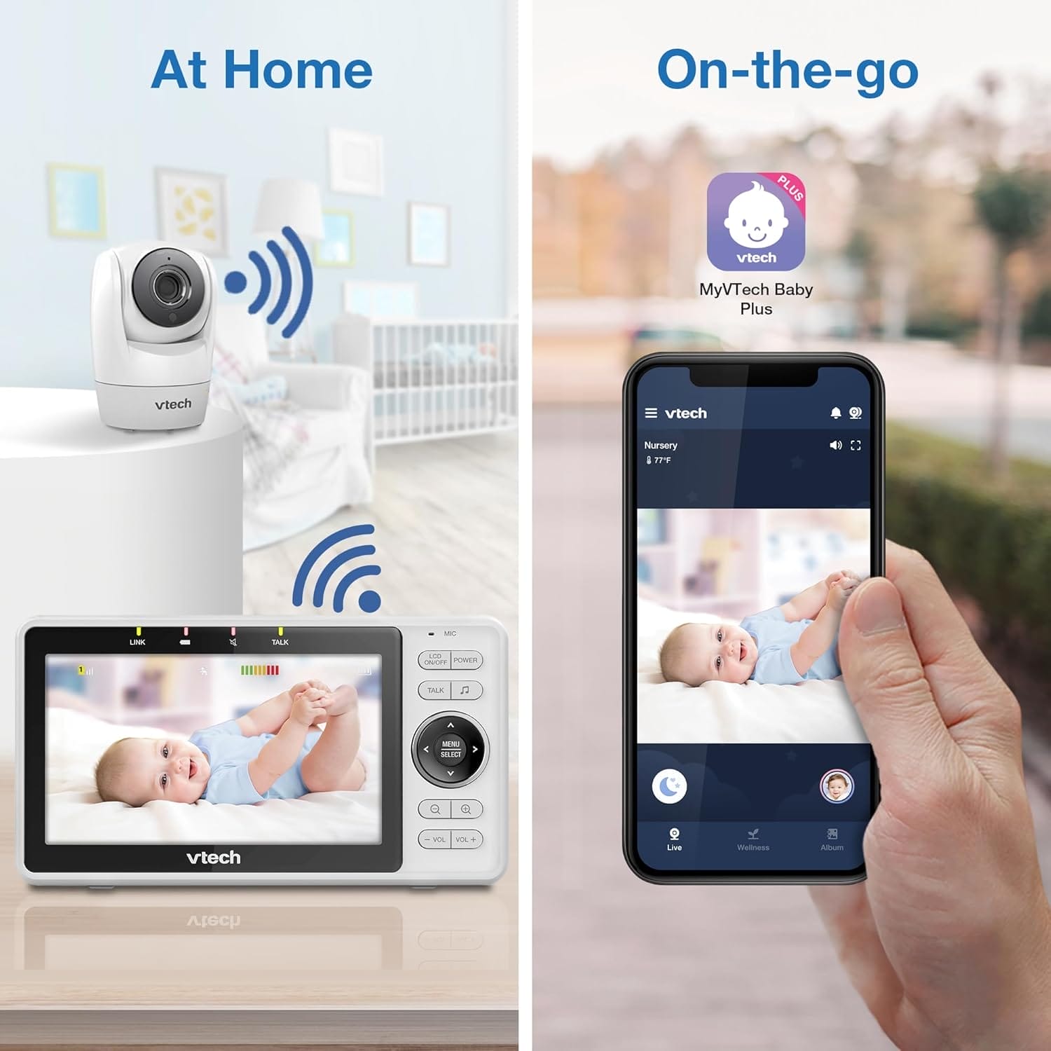 VTech Upgraded Smart WiFi Baby Monitor VM901, 5-inch 720p Display, 1080p Camera, HD NightVision, Fully Remote Pan Tilt Zoom, 2-Way Talk, Free Smart Phone App, Works with iOS, Android - Image 4