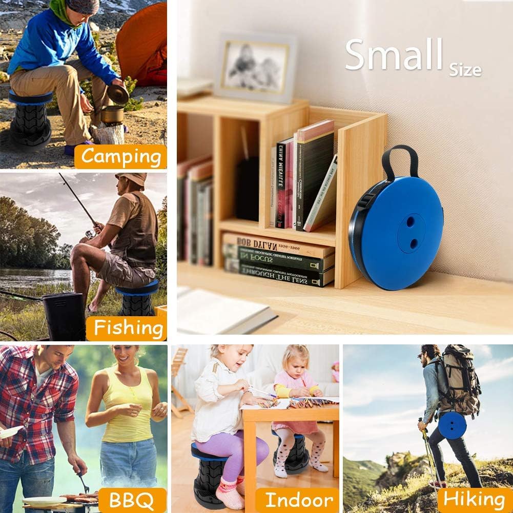 Hesanzol Portable Telescoping Stool, Retractable Folding Stool for Camping Garden Fishing Hiking Travel BBQ, Adjustable Collapsible Stools Max Load 400lbs - Image 6