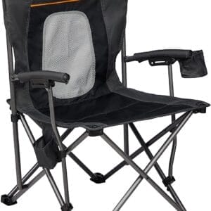 PORTAL Folding Camping Chair Comfortable Portable Lawn Chairs Lightweight Foldable Outdoor Camp Chair for Adults, Supports up to 300 lbs, Black