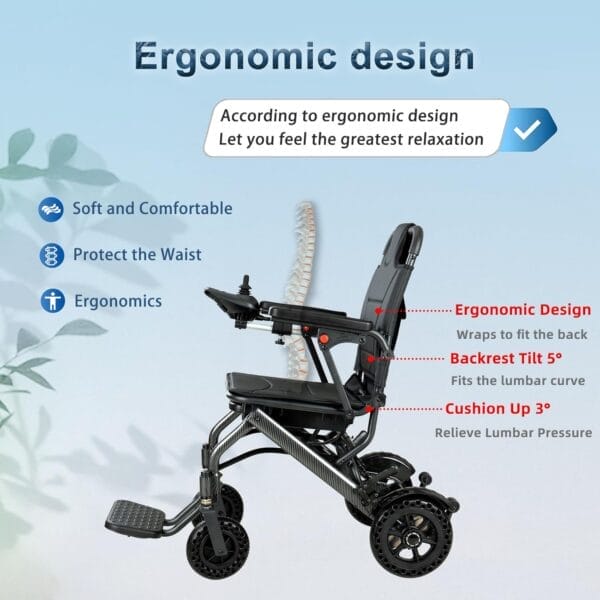 YIHAO Electric Wheelchairs for Adults, Portable Lightweight Foldable Power Wheelchairs, Weighs Only 36 lbs, Detachable Battery, Travel Motorized Wheelchair for Seniors, Airline Approved - Image 8